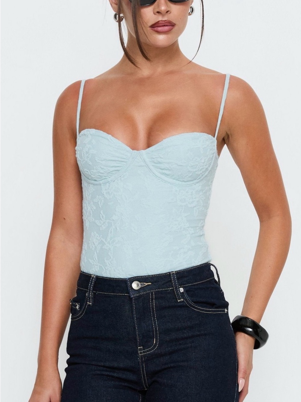 NWT Teal / Aqua Corset Bustier Bodysuit